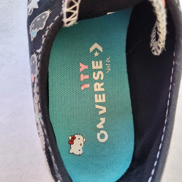 Converse Hello Kitty Print Collab Chuck Taylor Low Sneakers Black Cute Cat 7 - Picture 16 of 16